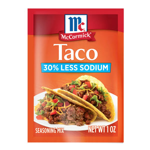 Mccormick 30% Less Sodium Taco Seasoning Mix, 1 Oz Envelope