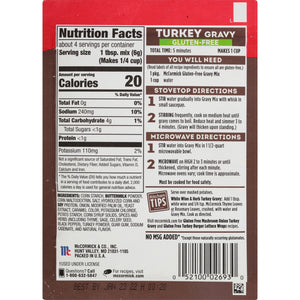 Mccormick No Artificial Flavors Gluten Free Turkey Gravy Mix, 0.88 Oz Envelope