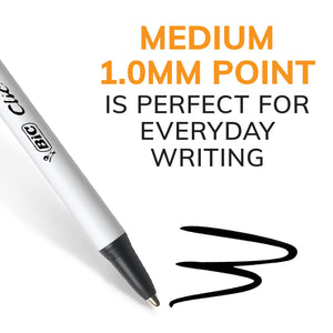 BIC Clic Stic Retractable Ball Pen, Versatile Medium Point, Black, 60 Count