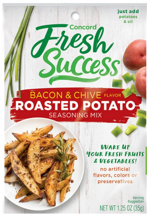 Concord Foods Bacon and Chive Roasted Potato Seasoning Mix Elevate Your Potatoes with Savory Bacon and  Chive Flavor! 1.25 Oz 