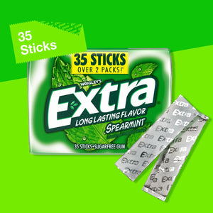 Extra Spearmint Sugar Free Chewing Gum School Snacks - 35 Stick Mega Pack