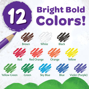 Crayola Colored Pencil Set, 12 Ct, Back to School Supplies for Kids, Classroom Supplies, Teacher Gift