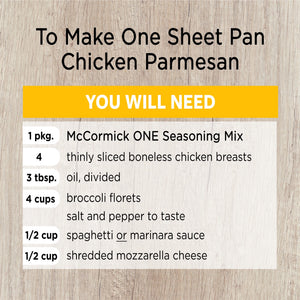 Mccormick Chicken Parmesan One Sheet Pan Seasoning Mix, 1.5 Oz Envelope