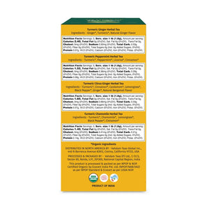 VAHDAM, Organic Turmeric Tea Variety Pack, 20 Count, Assorted Herbal Tea Sampler