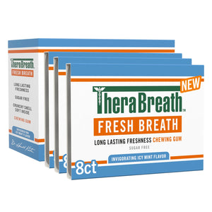 Therabreath  Breath Chewing Gum for Adults, Icy Mint Flavor, Sugar-Free with Xylitol, 3 Pack