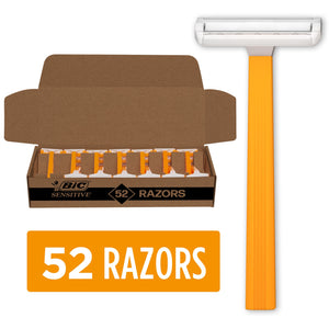 BIC Sensitive Disposable Razors for Men, 1 Blade Razors, 52-Pack