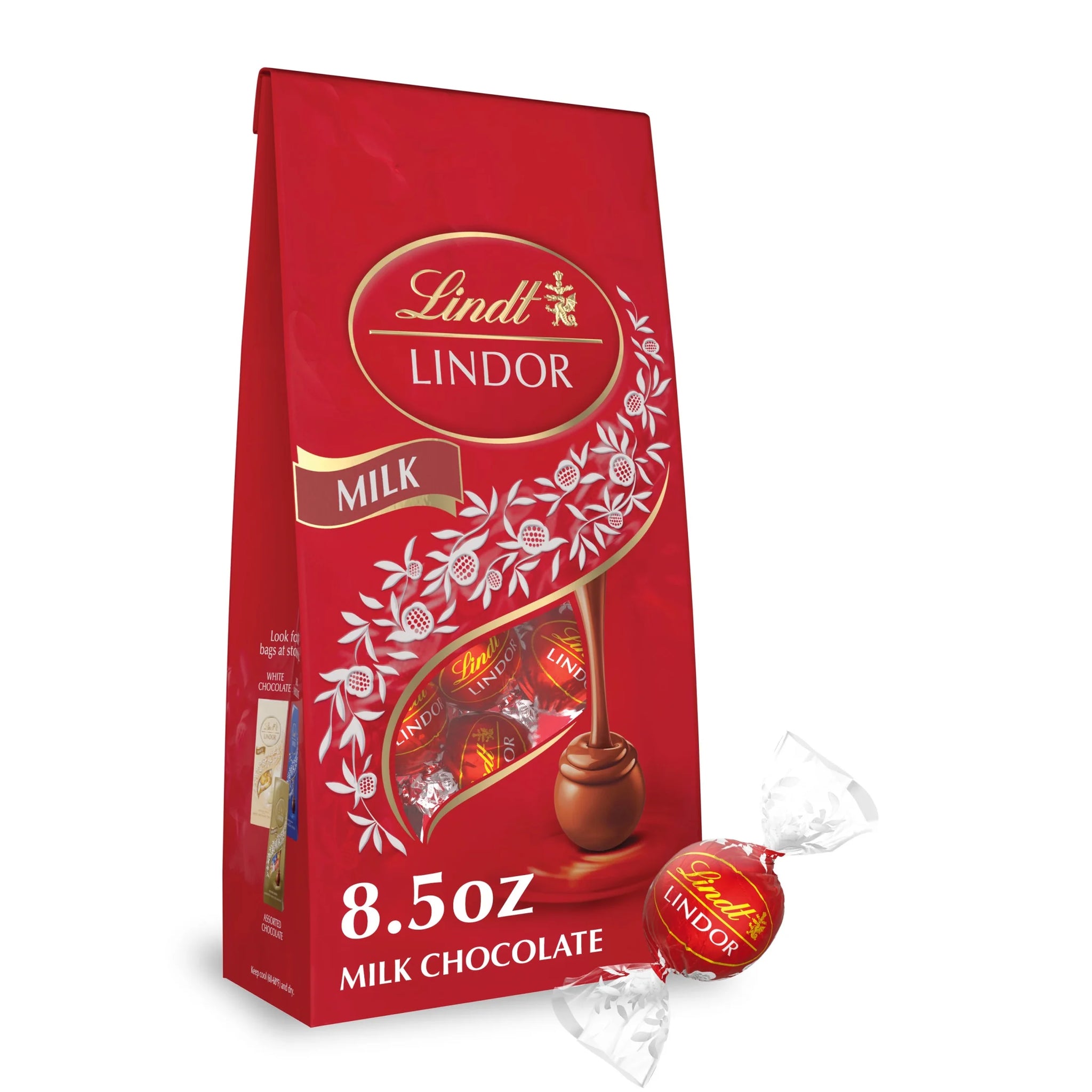Lindt Lindor Milk Chocolate Candy Truffles, 8.5 Oz. Bag