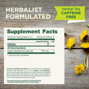 Traditional Medicinals Organic Dandelion Leaf & Root Herbal Supplement, 16 Count, .99 Oz