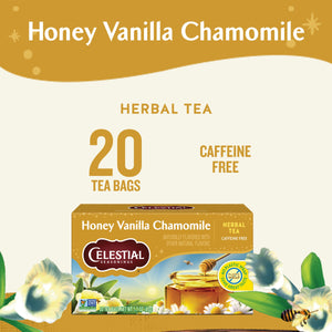 Celestial Seasonings Honey Vanilla Chamomile Caffeine-Free Herbal Tea Bags (20 Count)