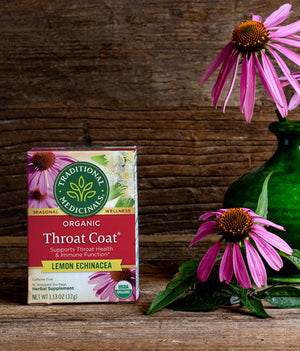 Traditional Medicinals, Organic Throat Coat Lemon Echinacea, Tea Bags, 16 Ct