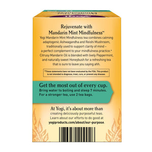 Yogi Tea Mandarin Mint Mindfulness, Organic Herbal Tea Bags, 16 Organic Tea Bags