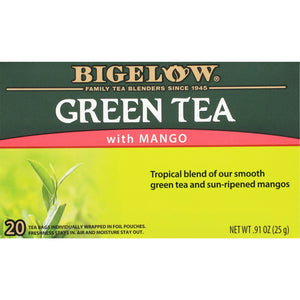 () Bigelow Green Tea with Mango, Tea Bags, 20 Count
