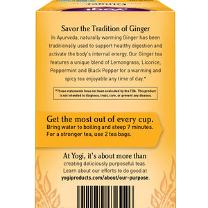Yogi Tea Ginger, Caffeine-Free Organic Herbal Tea Bags, 16 Count