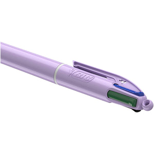 BIC 4 Color Pastel Ballpoint Pens Medium Point (1.0 Mm), Pack of 12
