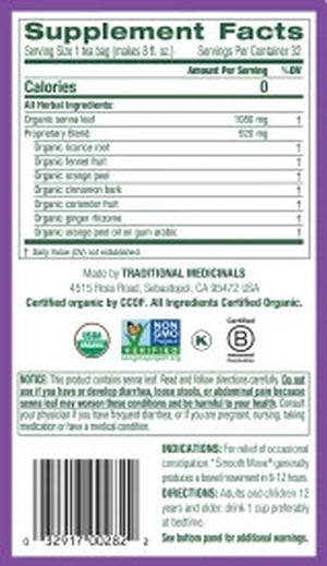 Traditional Medicinals, Organic Smooth Move, Tea Bags, 32 Count