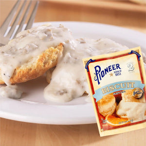 Pioneer Biscuit Gravy Mix, 2.75 Oz – Just Add Water for Rich, Creamy Gravy – Perfect for Biscuits, Breakfast, and More!