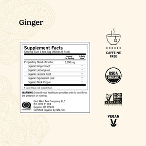Yogi Tea Ginger, Caffeine-Free Organic Herbal Tea Bags, 16 Count