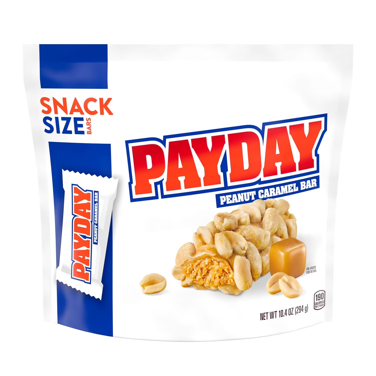 PAYDAY Peanut Caramel Snack Size Candy, Bag 10.4 Oz