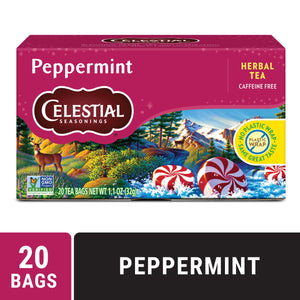 () Celestial Seasonings Peppermint Caffeine-Free Herbal Tea Bags (20 Count)
