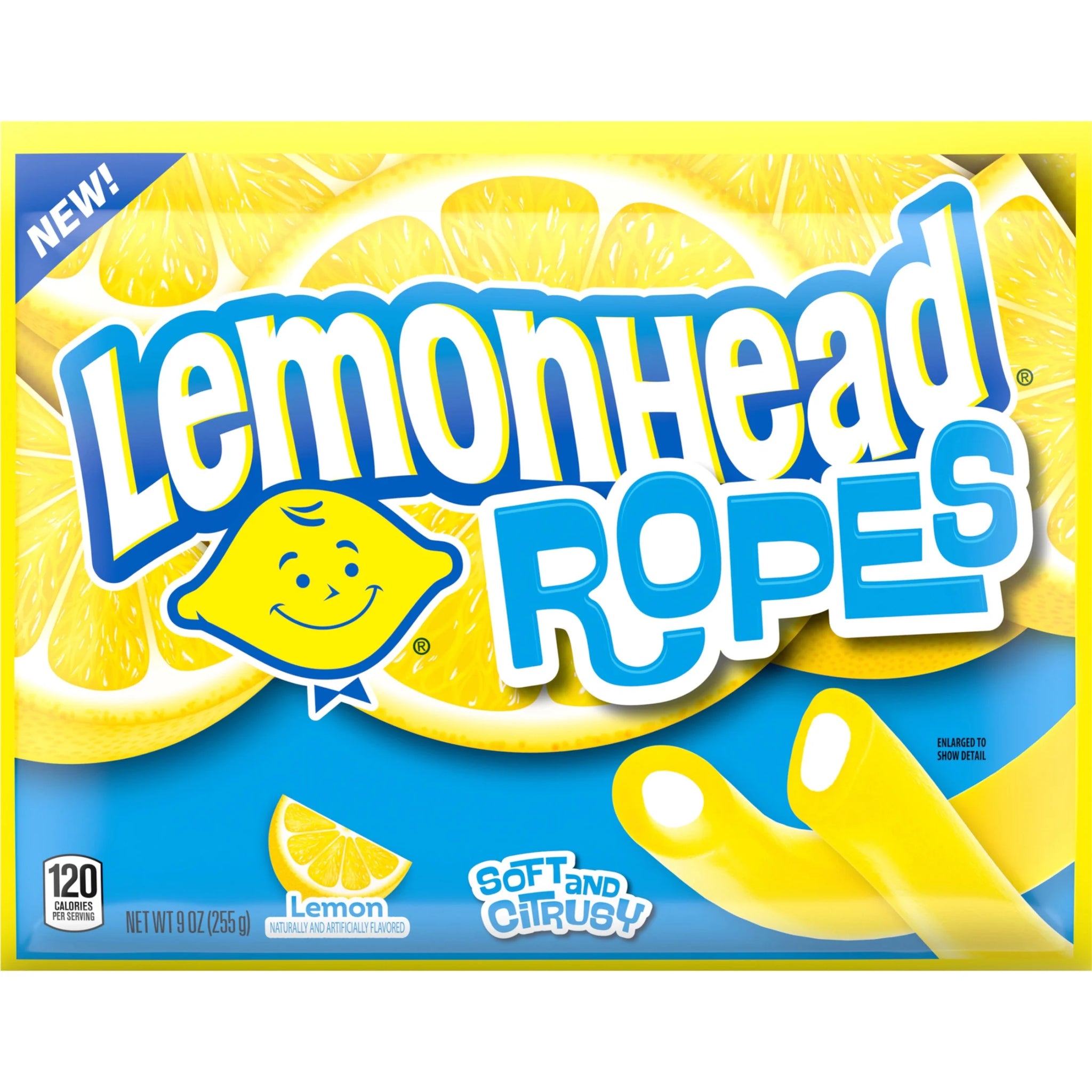 Lemonhead Ropes, Candy, Lemon, Tart and Citrusy, Soft and Chewy, 9 Oz Bag