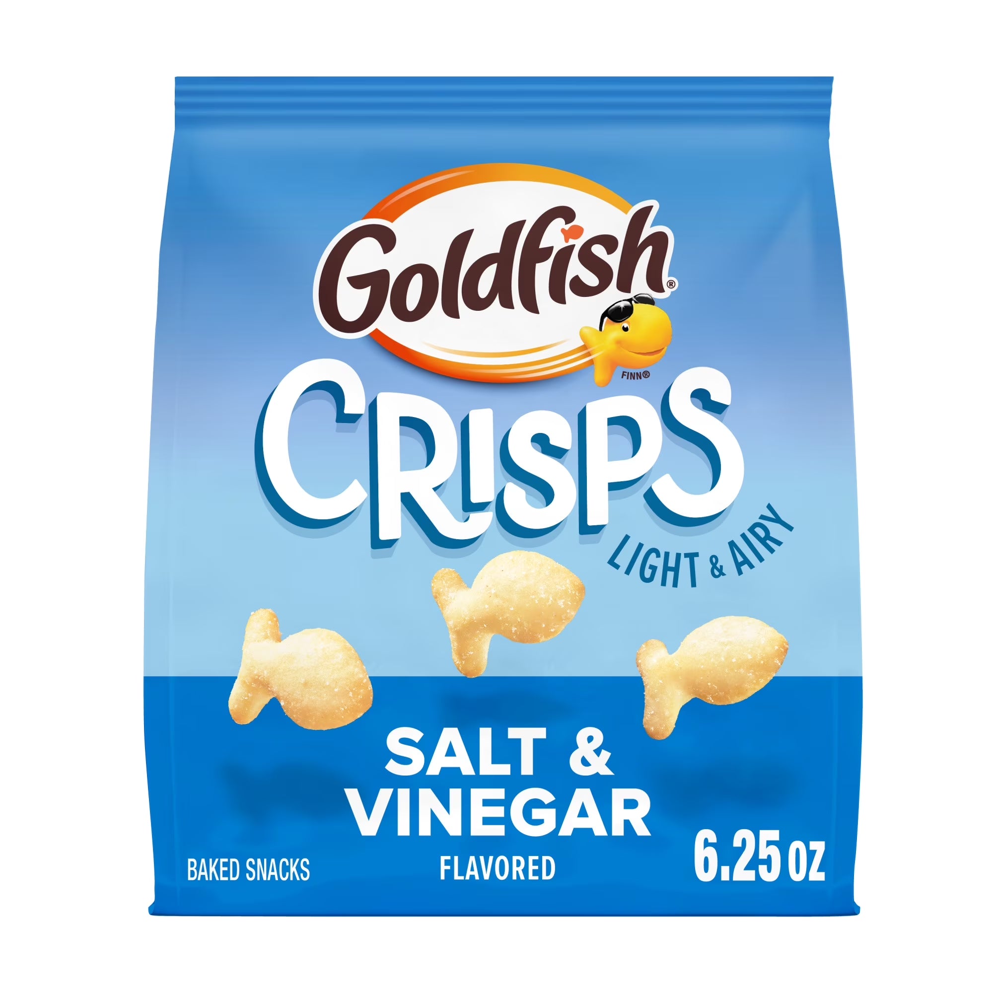 Goldfish 6.25 Oz Crisps Salt & Vinegar Flavored Baked Chip Crackers, 6.25 Oz Bag