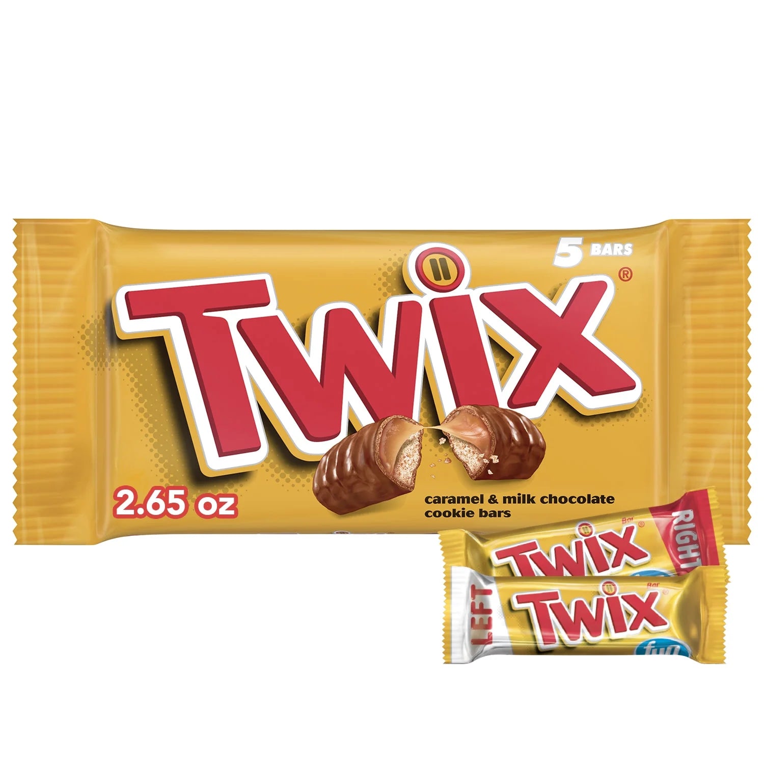 Twix Caramel Chocolate Candy Bar Bulk Pack - 2.65 Oz (Pack of 5)