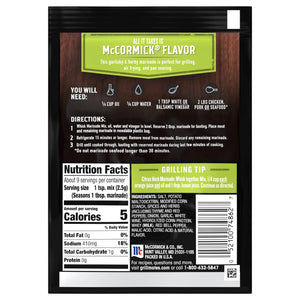 Mccormick Grill Mates Gluten Free Garlic, Herb & Wine Marinade Seasoning Mix, 0.87 Oz Envelope