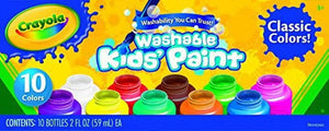 Crayola Washable Kids Paint Set of 10 Bottles (2 Fl Oz/59Ml)