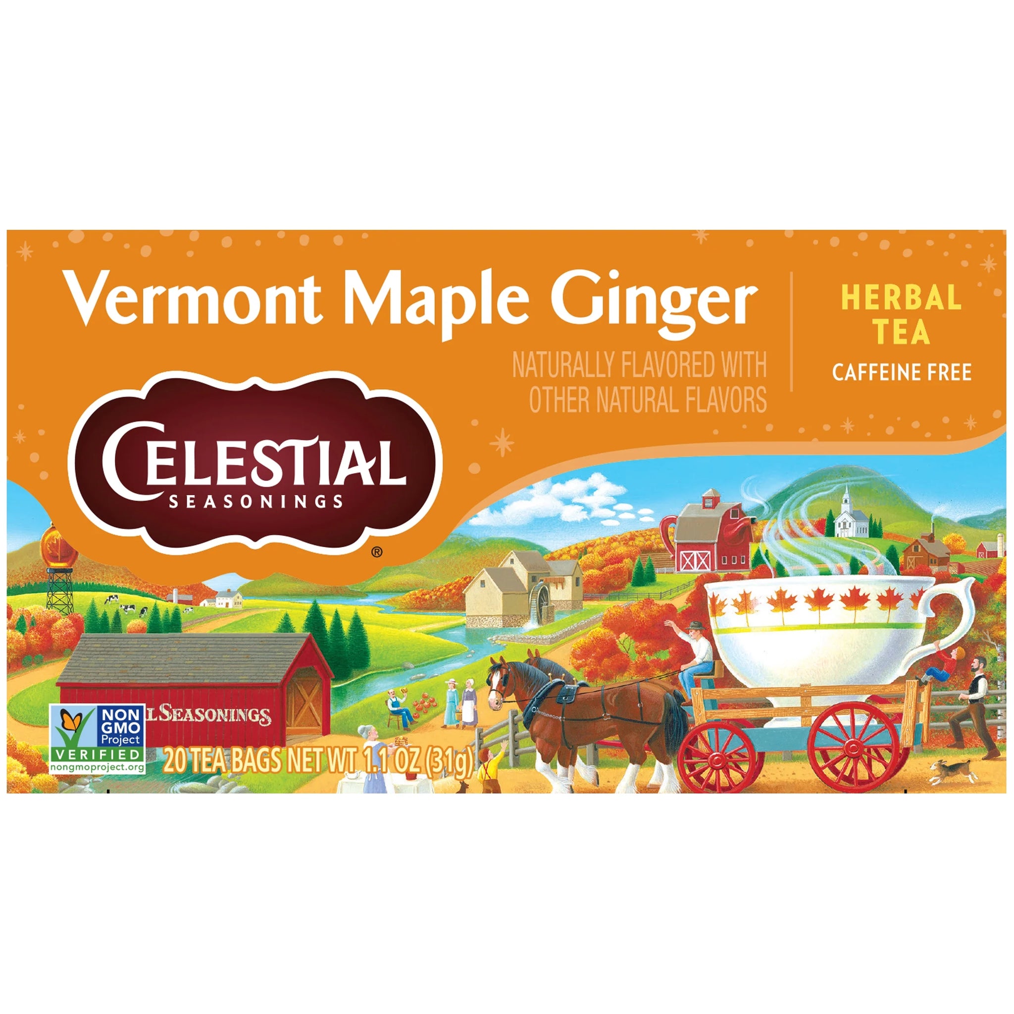 Celestial Seasonings Vermont Maple Ginger Caffeine Free Herbal Tea Bags (20 Count)