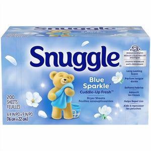 Snuggle Fabric Softener Dryer Sheets, Blue Sparkle, 200 Count