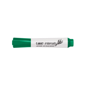 BIC Intensity Low Odor Dry Erase Marker, 12 Pack, Chisel Tip, Green, Non-Toxic