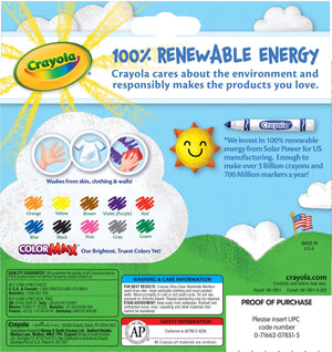 Crayola Ultra-Clean Washable Broad Line Markers, 10 Ct, School Supplies, Classroom Essentials for Teachers, Gift, 3+