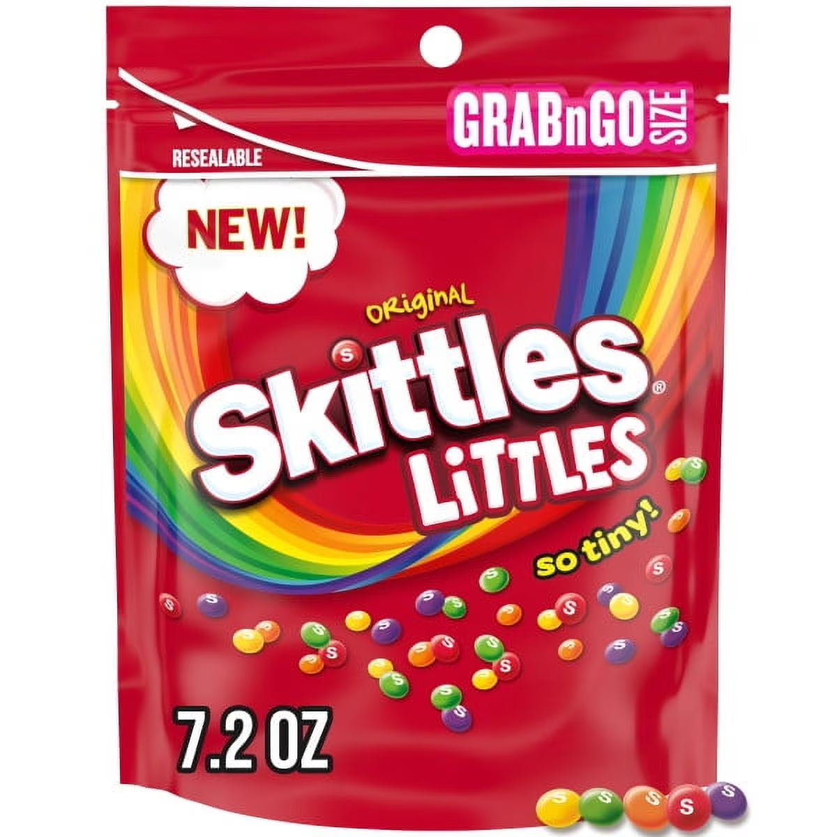 Skittles Littles Original Chewy Candy, Grab N Go, 7.2 Oz Resealable Bag