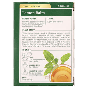 Traditional Medicinals, Organic Lemon Balm, Tea Bags, 16 Ct