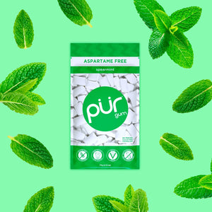 PUR Gum, Aspartame Free, Sugar Free & 100% Xylitol, Spearmint Chewing Gum, 55 Pieces, Pack of 1