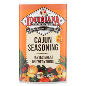 Louisiana Fish Fry Products Cajun Seasoning, 8 Oz Container. Perfect Season All Spice for Cooking.