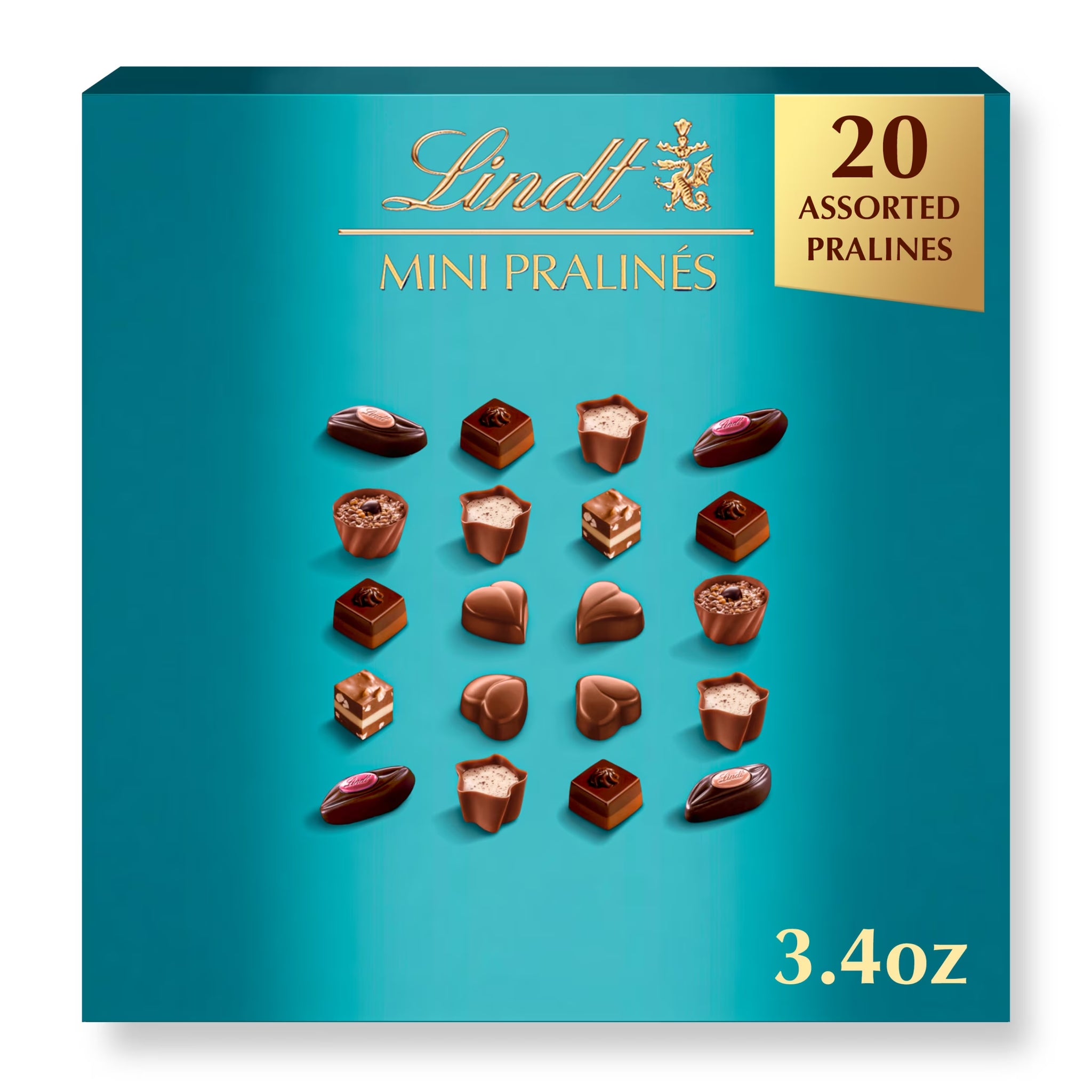 Lindt Mini Pralines, Assorted Chocolate Candy Pralines, 3.4 Oz Box