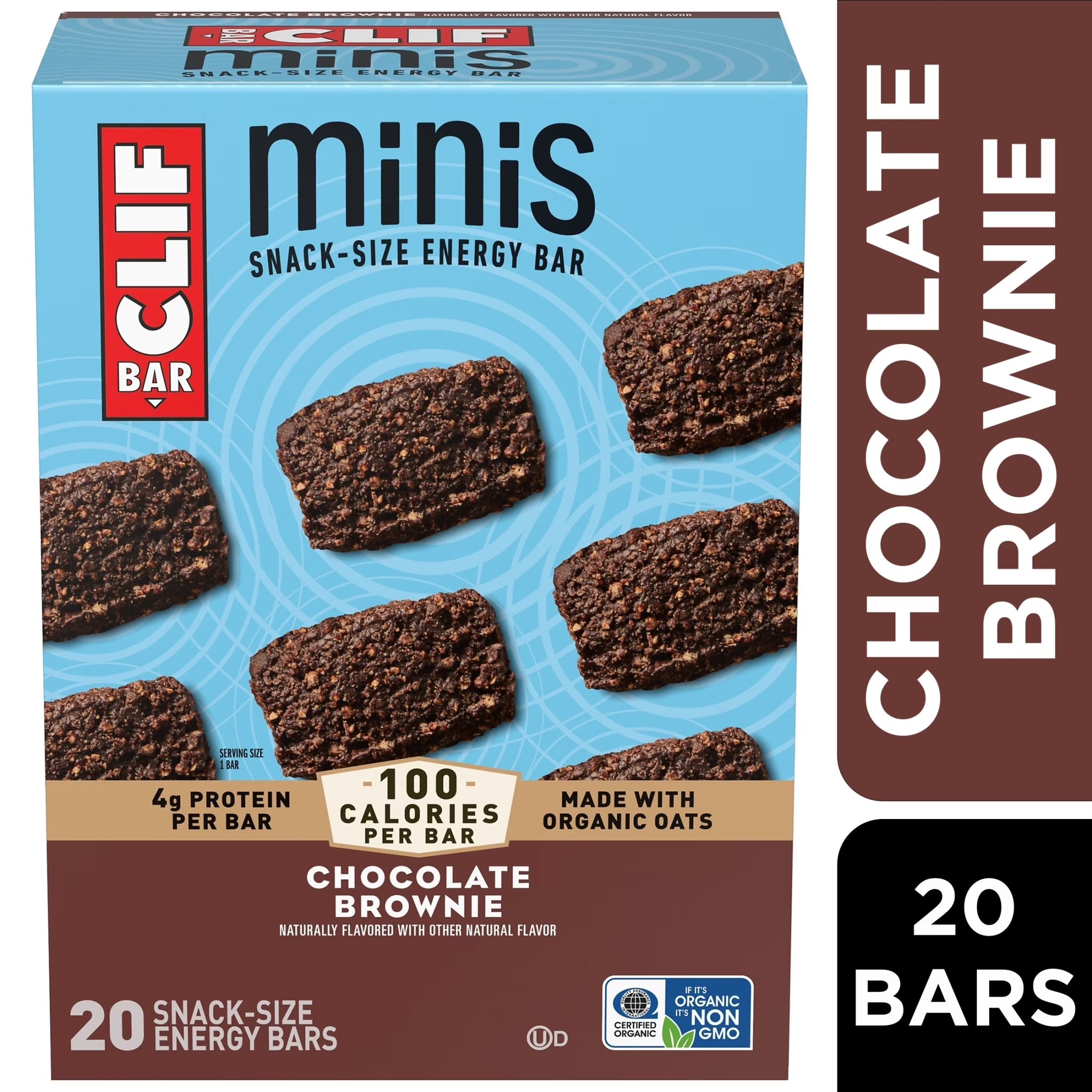 CLIF BAR Minis 20Ct Chocolate Brownie Flavor Snack-Size Energy Bars, 20Ct
