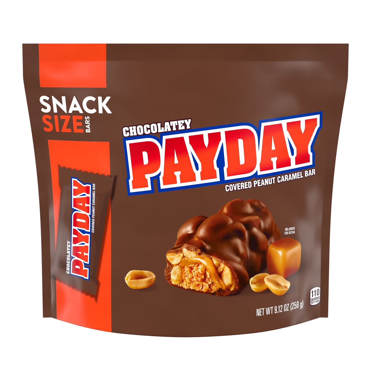 Payday Chocolatey Peanut Caramel Snack Size Candy, Bag 9.12 Oz