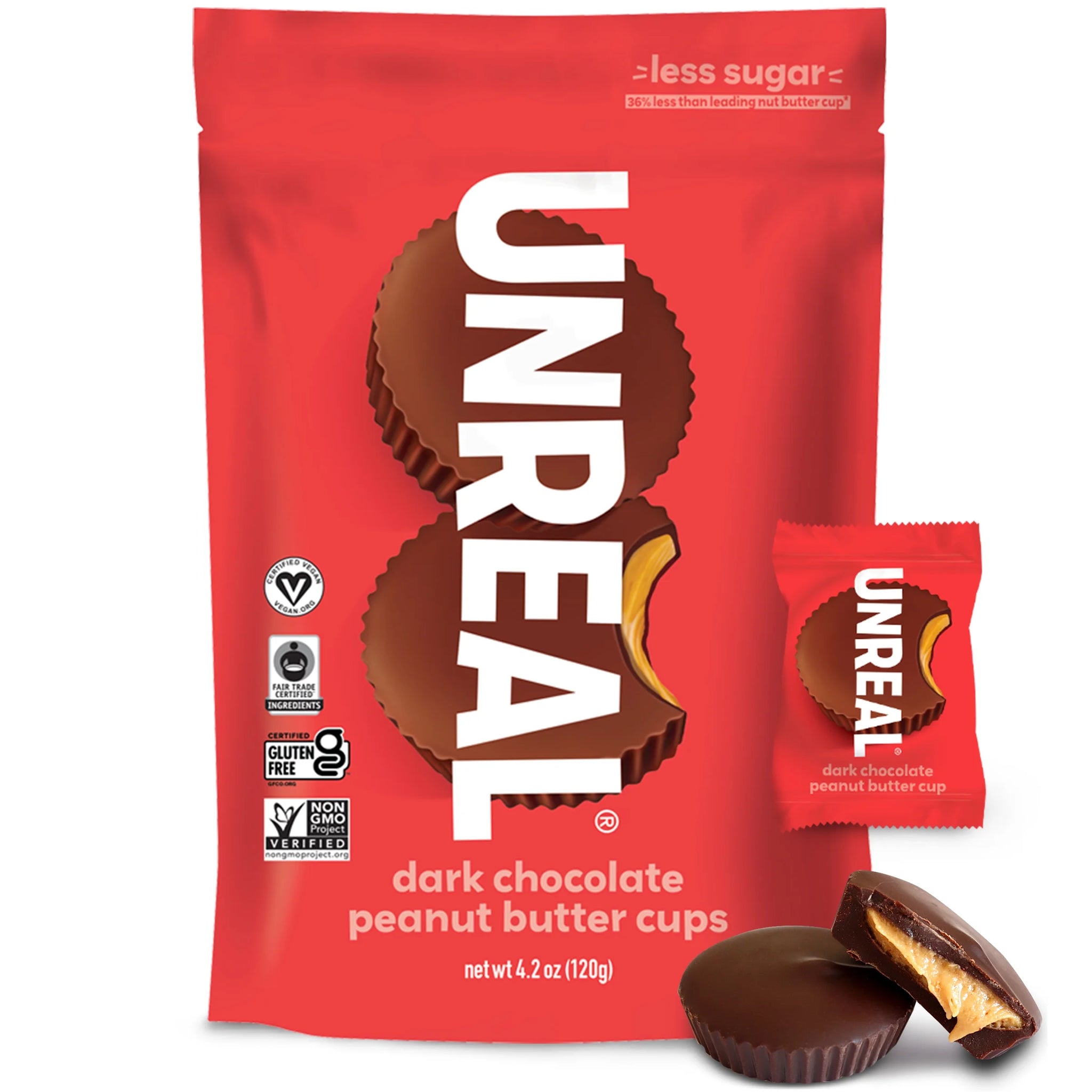 Unreal Dark Chocolate Peanut Butter Cups 4.2 Oz