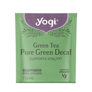 Yogi Tea Green Tea Pure Green Decaf, Wellness Tea Bags, 16 Count