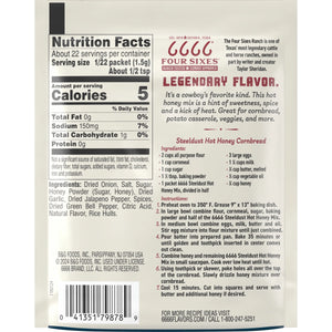Four Sixes Steeldust Hot Honey Mix, Texas Style with a Hint of Jalapeno, 1.25 Oz Packet