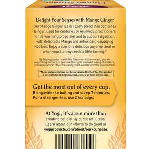 Yogi Tea Mango Ginger, Caffeine-Free Organic Herbal Tea Bags, 16 Count