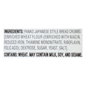 4C® Japanese Style Plain Panko Bread Crumbs 13 Oz. Canister Serving Size: 1/2 Cup (28G) Servings per Container: about 13