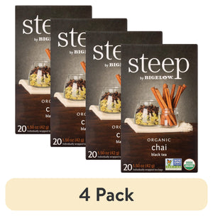 () Steep by Bigelow Chai, Organic Black Tea Bags, 20 Count