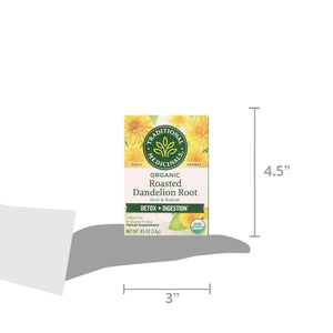 Traditional Medicinals, Organic Roasted Dandelion Root, Tea Bags, 16 Count
