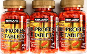 Kirkland Signature Ibuprofen IB Tablets 200Mg NSAID Pain/Fever 500 Caplets Each