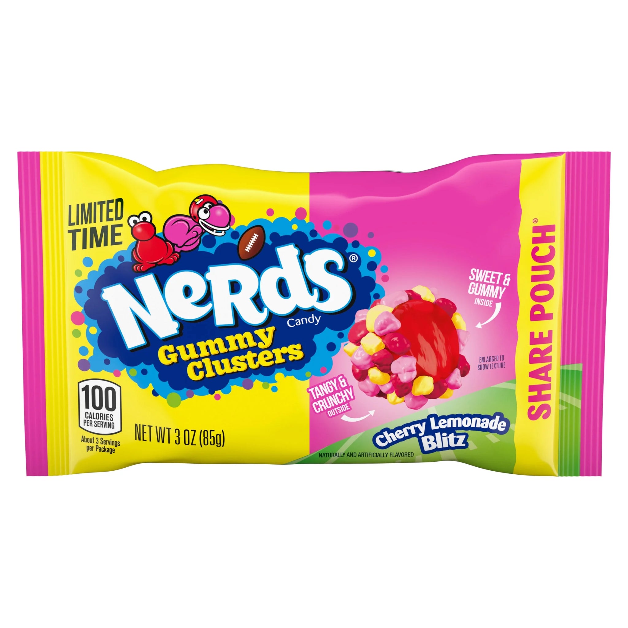 NERDS Gummy Clusters Candy, Cherry Lemonade, Crunchy and Gummy, 3 Oz Bag