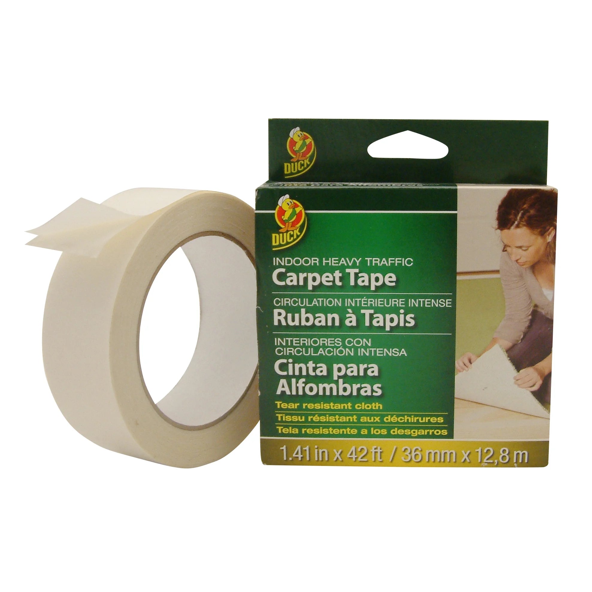 Duck 442060 1.41 X 42 In. Cloth Carpet Tape