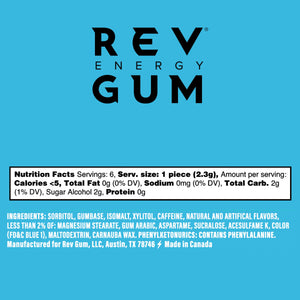 Rev Gum Sugar Free Polar Mint Energy Gum, 6 Pieces